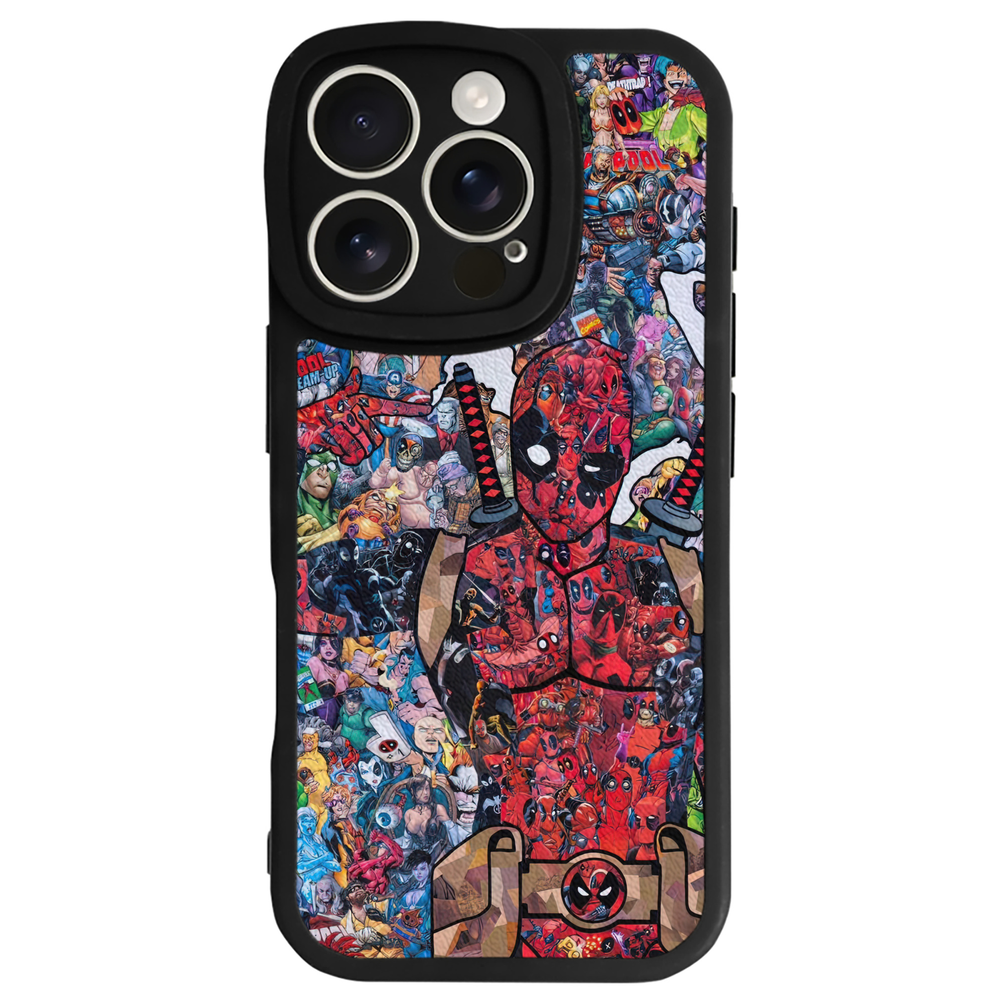 （画像用） Deadpool デッドプール 【iPhone 16シリーズ対応】シリコンスマホケース（レザー調） 材質：シリコン